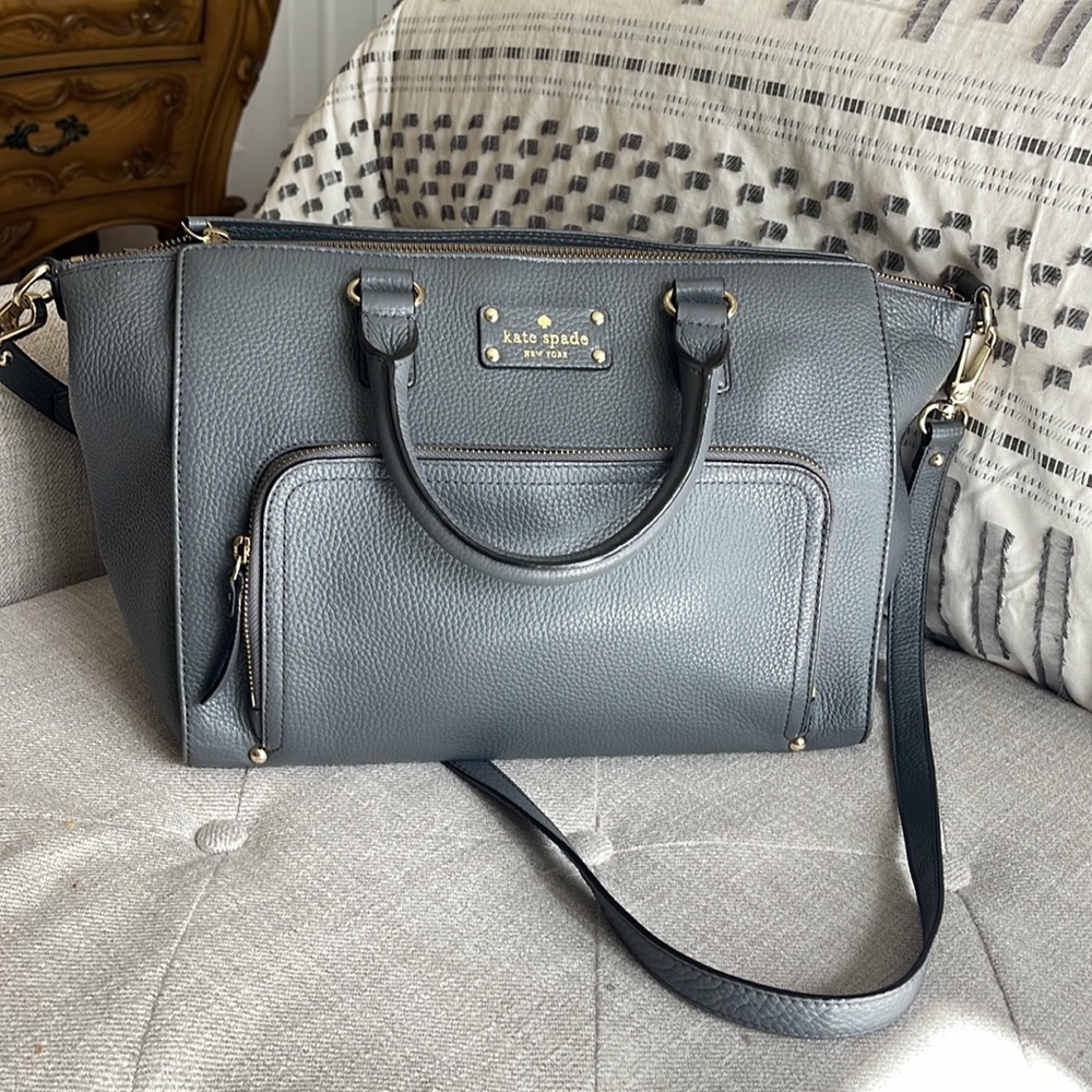 Dark Grey Leather Kate Spade Bag